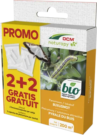 DCM Feromoon/Lokstof Buxusmot (Cydalima-Pheromone®) PROMO-pack 2 capsules + 2 gratis